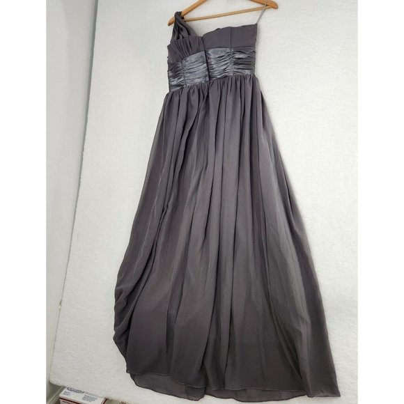 Prom Dress Bridesmaid One Shoulder Gray Women's Size 6 - Picture 7 of 8